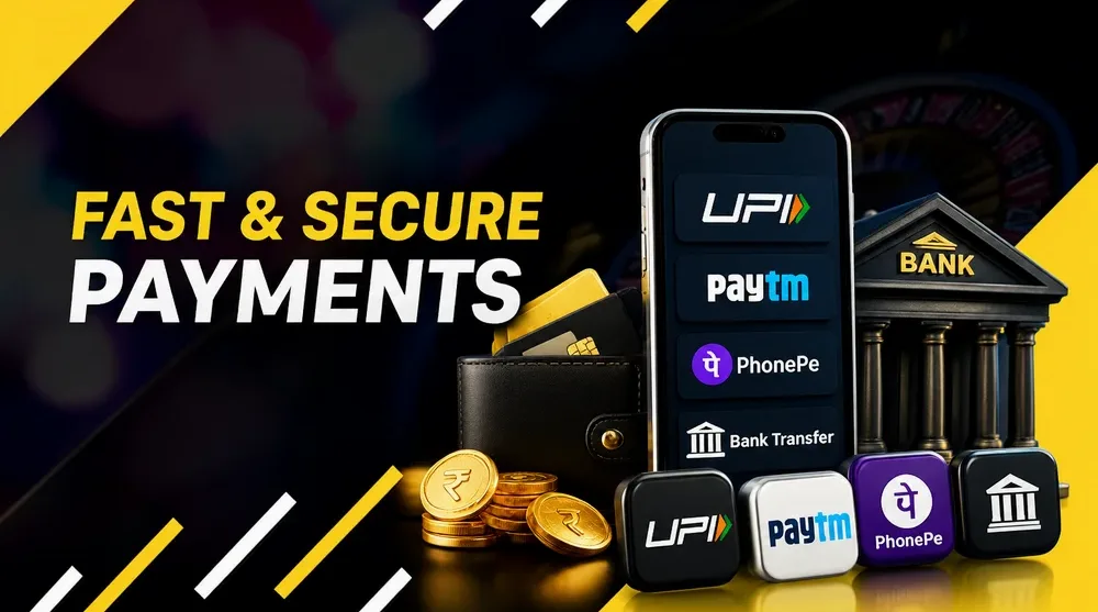 Payment method logos: UPI, Paytm, PhonePe, bank